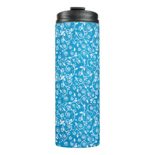 Mooie Blauwe Geometrische Patroon Thermosbeker