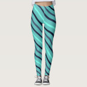 Mooie blauwe gestreepte trainingsleggings voor vro leggings (Voorkant)