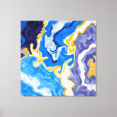 Mooie Blauwe, gouden en witte zwembroeken als wate Canvas Afdruk (Voorkant)