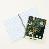 Mooie Blauwe Groene Art Nouveau Grappige Kat Notitieboek (Binnen)