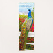 Mooie Blauwe Groene Peacock Stijlvolle aangepaste Yogamat (Voorkant)