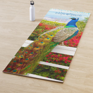 Mooie Blauwe Groene Peacock Stijlvolle aangepaste Yogamat