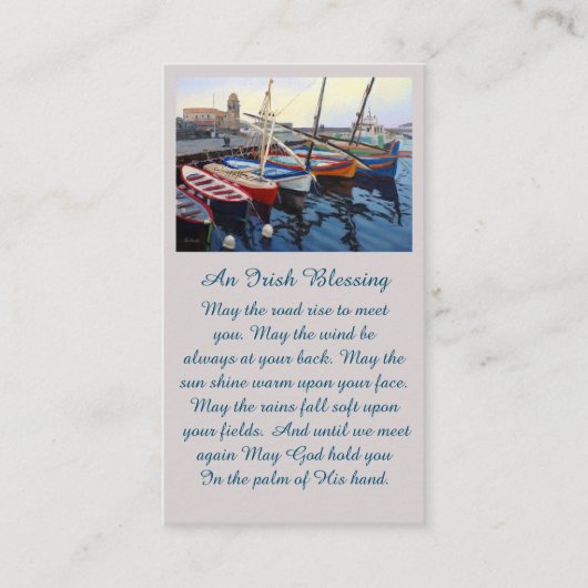 Mooie blauwe groene rode Oranje blauwe kaart voor Visitekaartje (Voorkant)