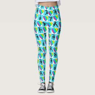 MOOIE BLAUWE GYMNASTIEK MEISJE LEGGINGS