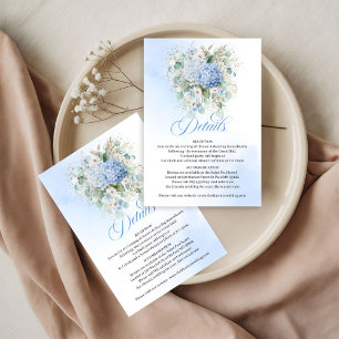 Mooie Blauwe Hortensia Huwelijksdetails kaart