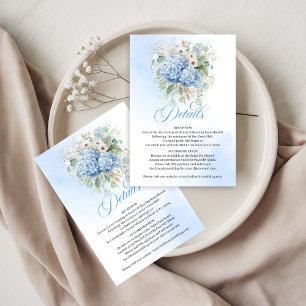 Mooie Blauwe Hortensia's Gouden Trouwdetails Kaart