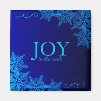 Mooie Blauwe Joy aan de Wereld Snowflake Magnet Magneet
