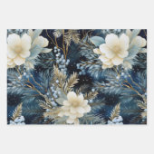 Mooie blauwe kerstmix inpakpapier vel (Voorkant)