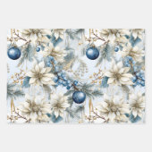 Mooie blauwe kerstmix inpakpapier vel (Voorkant 3)