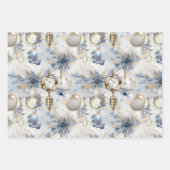 Mooie blauwe kerstmix inpakpapier vel (Voorkant 2)