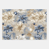 Mooie blauwe kerstmix inpakpapier vel (Voorkant)