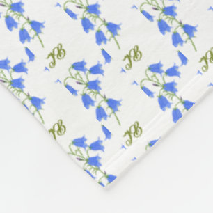 Mooie Blauwe Klokjes Vloerendeken Met Initialen Fleece Deken