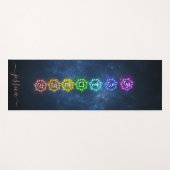 Mooie Blauwe Kosmische OM Chakra Healing Custom Yogamat (Voorkant (horizontaal))