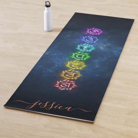 Mooie Blauwe Kosmische OM Chakra Healing Custom Yogamat (In situ)