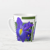 Mooie blauwe, latte Mok voor Iris-design (Linkerhoek)