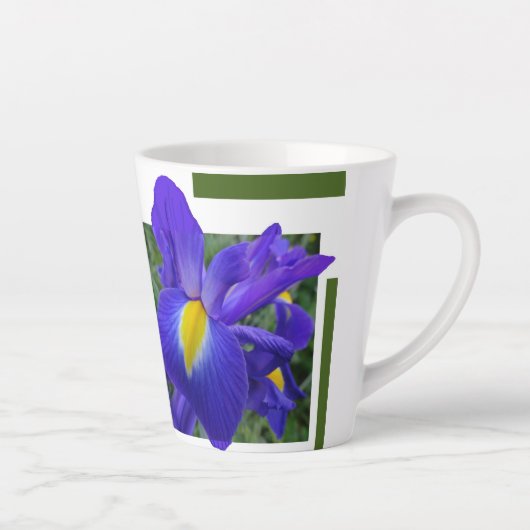 Mooie blauwe, latte Mok voor Iris-design (Rechts)