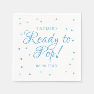 Mooie Blauwe Liefdeshartjes Baby Boy Shower staat Servet
