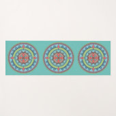 Mooie Blauwe Mandala Kunst Yogamat (Voorkant (horizontaal))
