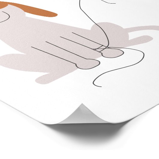 Mooie blauwe monogram-honden jongenskamer poster (Hoek)