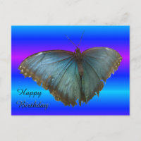 Mooie Blauwe Morpho Vlinder Verjaardagsansichtkaar