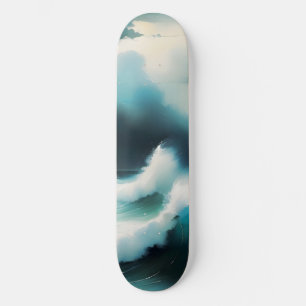 Mooie Blauwe Oceaan golven schilderij Skateboard