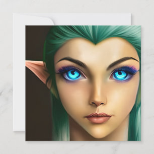 Mooie Blauwe Ogen Fairy Feestdagenkaart