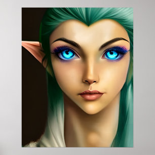 Mooie Blauwe Ogen Fairy Poster