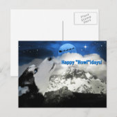 Mooie blauwe ogen Husky Prettige Feestdagen Kaarte (Voorkant / Achterkant)