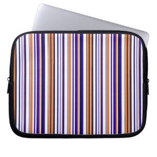 Mooie blauwe oranje strepen laptop sleeve