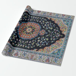 Mooie Blauwe Oriëntaalse Antieke Kilim Vloerkleed Cadeaupapier