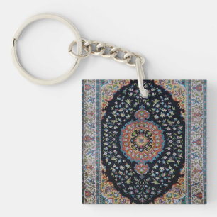 Mooie Blauwe Oriëntaalse Antieke Kilim Vloerkleed Sleutelhanger