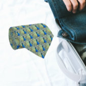 Mooie blauwe pauwenveren stropdas