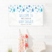 Mooie Blauwe Regendruppels Baby Shower / Strooi We Spandoek (Insitu)