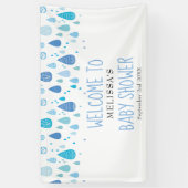 Mooie Blauwe Regendruppels Baby Shower / Strooi We Spandoek (Verticaal)