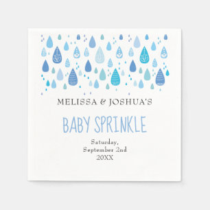 Mooie Blauwe Regendruppels Couples Baby Shower / S Servet