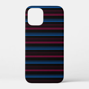 Mooie blauwe roze strepen iPhone 12 mini hoesje