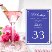 Mooie blauwe script namen klassieke chique bruilof kaart