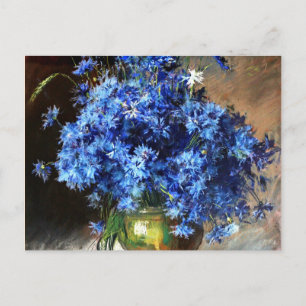 Mooie blauwe sierbloemen briefkaart