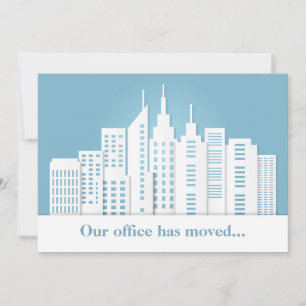 Mooie Blauwe Silhouette Zakelijke Adreswijziging Aankondiging