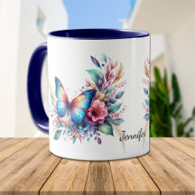 Mooie Blauwe Sinaasappel Fantasy Bloemenvlinder