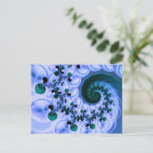 Mooie Blauwe Spiral Fine Fractal Art Briefkaart (Staand voorkant)