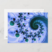 Mooie Blauwe Spiral Fine Fractal Art Briefkaart (Voorkant / Achterkant)