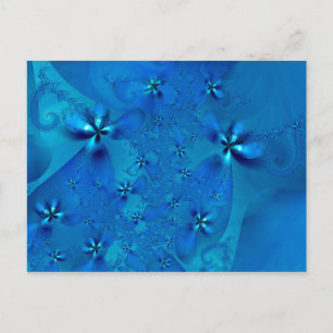 Mooie Blauwe Spiral Fine Fractal Art Briefkaart
