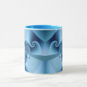 Mooie Blauwe Spiral Fine Fractal Art Mok (Midden)