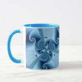 Mooie Blauwe Spiral Fine Fractal Art Mok (Links)