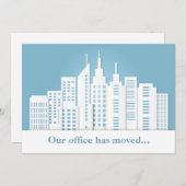 Mooie Blauwe Stadssilhouet Zakelijke Adreswijzigin Aankondiging (Voorkant / Achterkant)