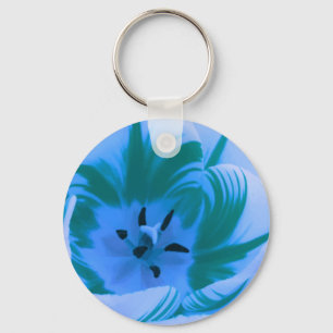 Mooie Blauwe Tulp Sleutelhanger