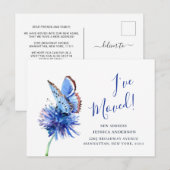 Mooie Blauwe Vlinder Bloem Verhuisbericht Briefkaart (Voorkant / Achterkant)