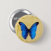 Mooie blauwe vlinder  kunst ronde button 5,7 cm (Voorkant /achterkant)