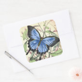 Mooie blauwe vlinder  kunst sticker (Envelop)